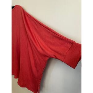 Before You Red Oversized Batwing Dolman Sleeve Top Size S